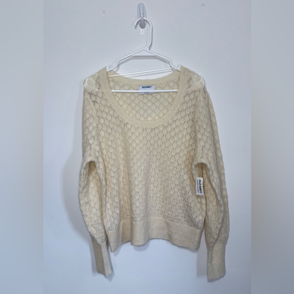 Old Navy Ivory Textured Knit Sweater